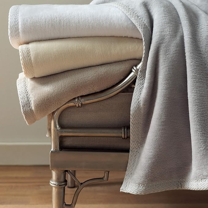 Peacock Alley All Seasons Luxury Cotton Blanket – 100% Long Staple Cozy Cotton Blanket for Sofa, Bed, and Crib - Queen, Flint