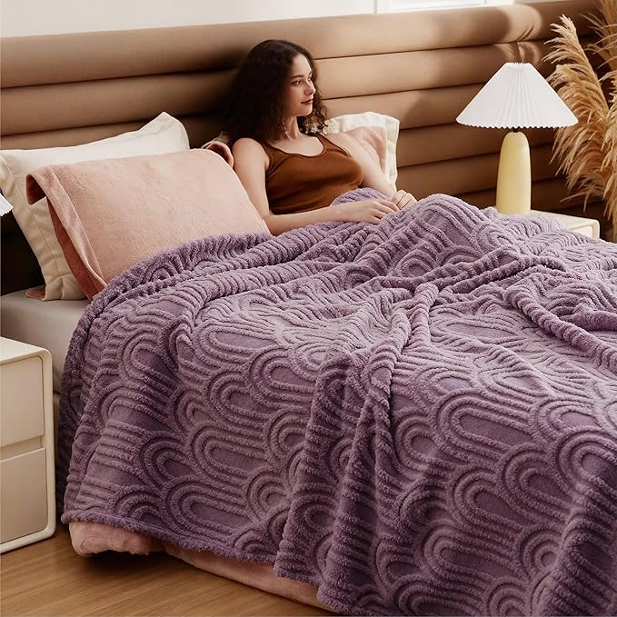 Bedsure GentleSoft Fleece King Size Blanket for Bed - Super Soft & Cozy, Fluffy Blankets for Women & Girls, Ideal for Sofa & Couch, Light Purple, 108x90 Inches