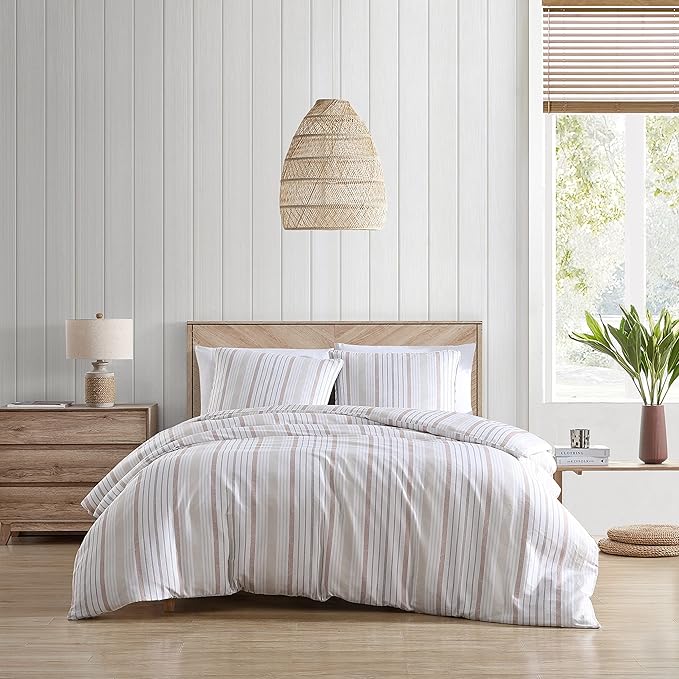 Stone Cottage- King Duvet Cover Set, Cotton Reversible Bedding Set, Cottage Home Décor (Conrad Beige, King)