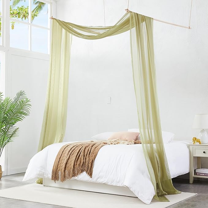 Warm Home Designs Standard Length Sage Green Sheer Window Scarf. Valance Scarves are 54 X 144 Inches. Great As Wedding Arch Draping Fabric, Bed Canopy Or for Decorative Project. AM Sage 144"