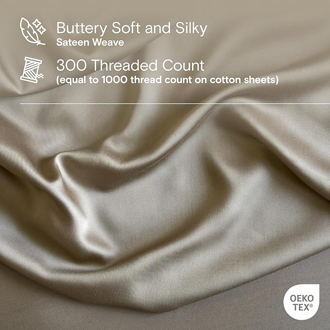 DOZ Duvet Cover Set, 100% Viscose derived from Bamboo, Organically Grown, Buttery Soft, Cooling Duvet Covers, High GSM, 1 Duvet Cover and 1 Pillowcase, 70"x90" (Dune, Twin/Twin XL)