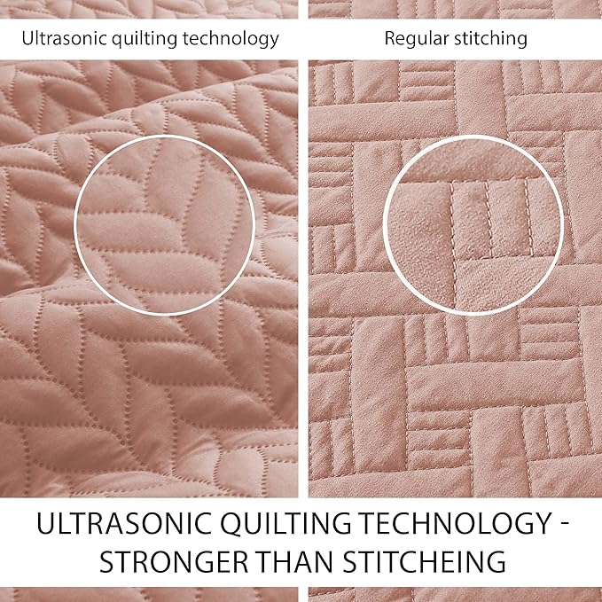 IR Imperial Rooms 8 Pack California King Quilt Bedding Set (118"x106") - Bulk Wholesale for Hotels, Guest Bedroom & Airbnbs - Lightweight Microfiber Reversible Embossed Quilts Bedspread (Peach)