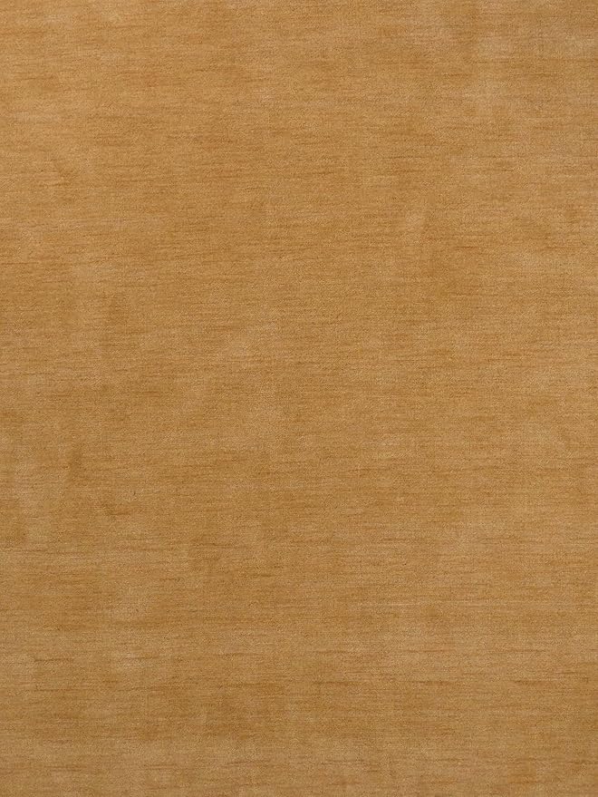 Hand Knotted Loom Wool ECO-Friendly Area Rugs - 8'x8', Square, Gold Color, Solid Plain Design, High Pile Thick Handmade Anti Skid Area Rugs for Living Room, Bed Room (L00111)