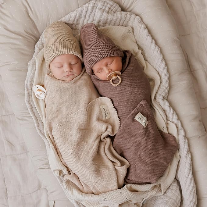 Baby Gift Set - Organic Cotton Newborn Blanket Essentials, Thoughtful Baby Shower & New Baby Gift for Boys & Girls (Luxe - Oatmeal)