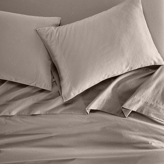 Superior Deep Pocket Cotton Flannel Paisley or Solid Sheet Set, Grey