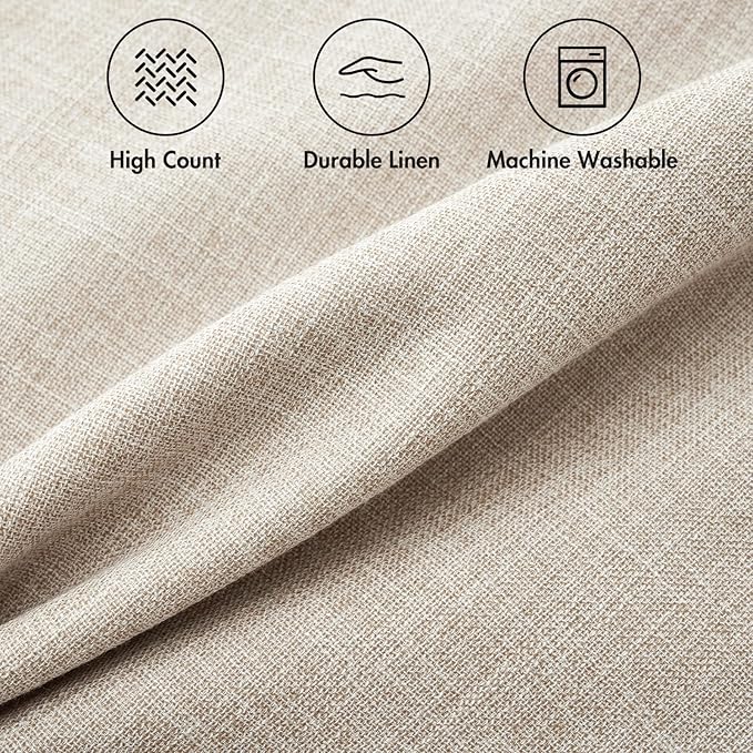 MIULEE Pack of 2 Decorative Linen Burlap Textured Pillow Covers Farmhouse Boho Accent Pillowcases Spring Home Decor for Couch Sofa Bedroom Living Room 18x18 Inch Taupe