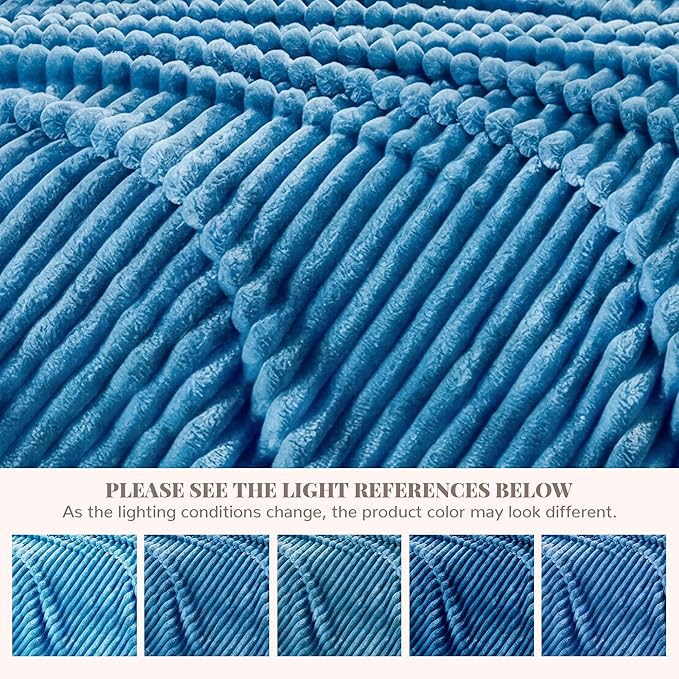 Blue Fleece Throw Blanket for Couch, Super Soft Cozy Blanket for Home Decor, Perfect Cozy Gifts for Women Men Gifts, Lightweight All Season Couch Blanket, 50x70 Inches