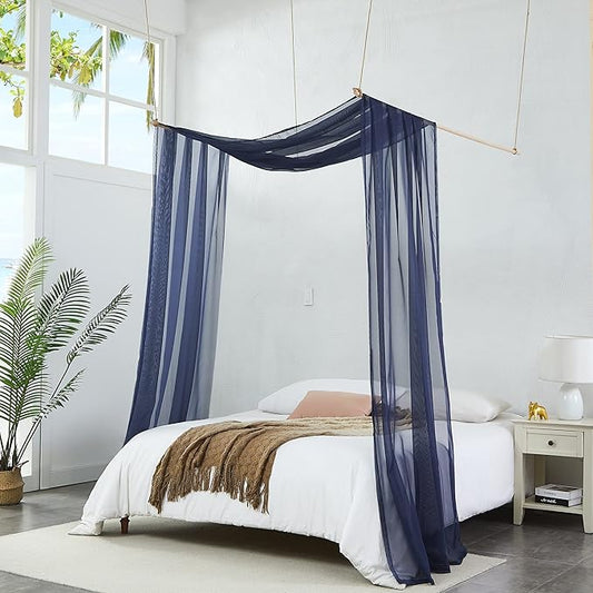 Warm Home Designs Navy Blue Bed Canopy Curtains in 55 x 360 Inch Size. Our King Canopy Bed Curtains Work Great as Kids Canopy, Bed Scarf, Bed Curtain or to Enhance Bed Decor. BC Navy 360"