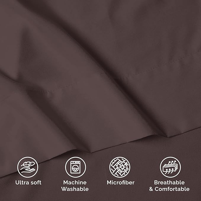 Luxury Flat Sheet on Amazon Elegant Comfort Wrinkle-Free 1500 Premier Hotel Quality 1-Piece Flat Sheet, Twin/Twin XL Size, Chocolate Brown