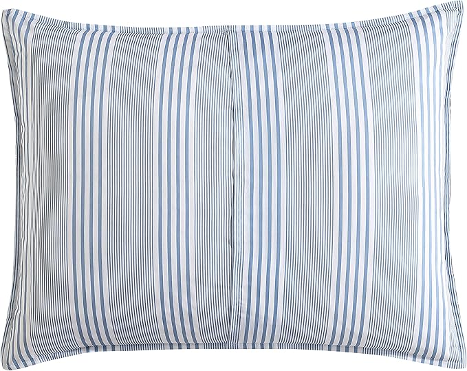 Laura Ashley- Queen Comforter Set, Cotton Reversible Bedding Set, Includes Matching Shams with Bonus Euro Shams & Throw Pillow Covers (Branch Toile Blue, Queen)