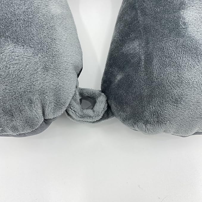 Bookishbunny U Shaped Micro Beads Microbead Neck Head Support Travel Pillow, 12"x12"x4" (SolidGrey)