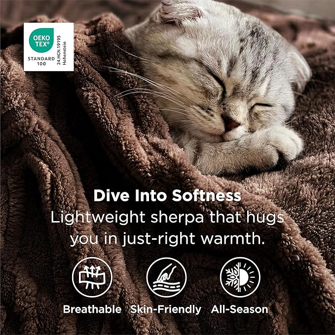 Bedsure GentleSoft Dark Brown Throw Blanket for Women - Super Soft & Cozy, Fleece Blankets for Girls, Ideal for Couch & Bed, 50x70 Inches