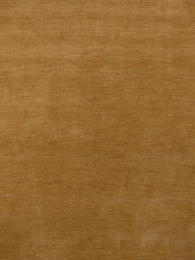 Hand Knotted Loom Wool ECO-Friendly Area Rugs - 6'x6', Octagon, Gold Color, Solid Plain Design, High Pile Thick Handmade Anti Skid Area Rugs for Living Room, Bed Room (L00111)