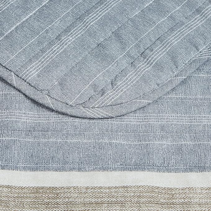 Nautica- King Quilt Set, Cotton Reversible Bedding Set, All Season Designer Home Décor (Ridgeport Beige, King)