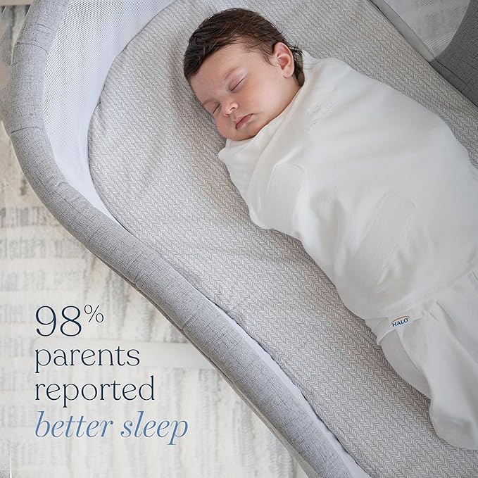 HALO Micro-Fleece Sleepsack Swaddle, 3-Way Adjustable Swaddle Blanket for Newborn and Infants, TOG 3.0 for Cold Climates, Hip Healthy, Daisy, Newborn, 0-3 Months