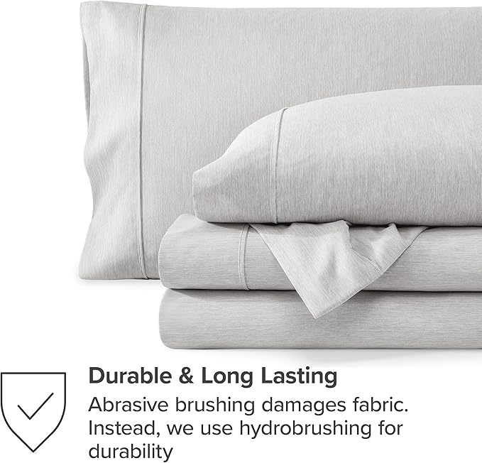 Bare Home King Sheet Set - Luxury 1800 Ultra-Soft Microfiber Double Brushed - Deep Pockets - Easy Fit - 4 Piece Set - Bedding & Pillowcases (King, Heathered Pewter)