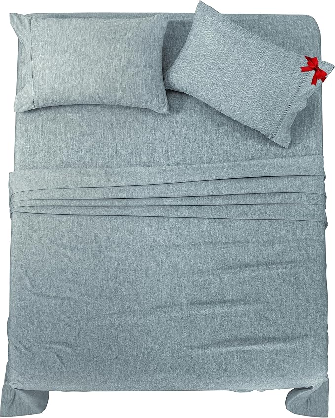 Utopia Bedding Full Sheet Set – 4 Piece Bed Sheets for Cal King Size Bed, Soft and Breathable Microfiber, Includes 1 Fitted Sheet, 1 Flat Sheet and 2 Pillowcases (Heather Grey)