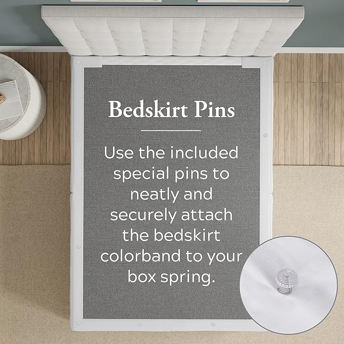 Bed Maker’s Never Lift Your Mattress Bed Skirt, Designed for Box Spring Beds, Split Corners, 14 Inch Drop Length, California King, Navy