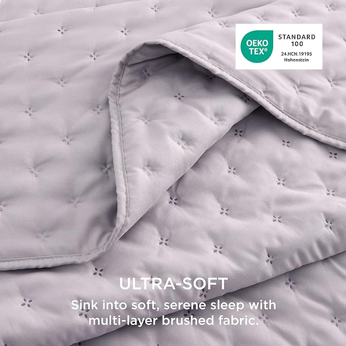 Bedsure Quilts Queen Size - Purple Bedspread Queen Size & Lightweight Comforter, Modern Farmhouse Coverlet with Clover Pattern, Ultra Soft All-Season Bedding, 90 x 96 Inches
