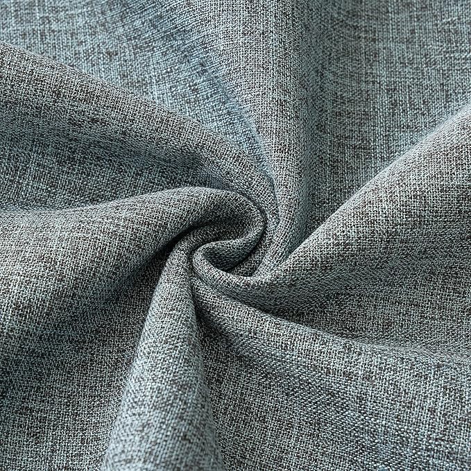 MIULEE Pack of 2 Decorative Linen Burlap Textured Pillow Covers Farmhouse Boho Accent Pillowcases Spring Coastal Home Decor for Couch Sofa Bedroom Living Room 18x18 Inch Grey Blue