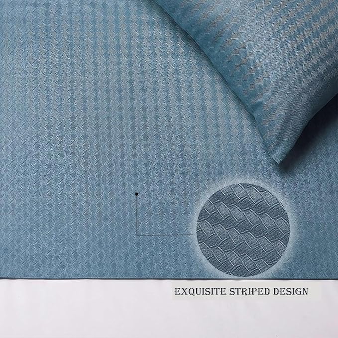 Aqua Blue Bed Runner King Geometry Striped Reversible Bed Scarf for 180cm Bed Aqua Durable Quilted Bed Scarves Decorative for Hotel Bedroom (95 x 20 in, 1 Piece)