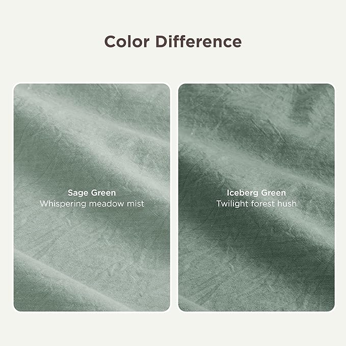 Bedsure 100% Washed Cotton Duvet Cover King Size - Iceberg Green Minimalist Cotton Duvet Cover Linen Like for All Seasons - GentleSoft™ Plain Simple Bedding (Iceberg Green, King, 104"x90")