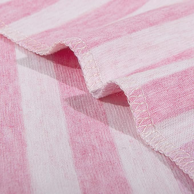 NTBAY Organic Cotton Toddler Pillowcases - Super Soft & Breathable Jersey Cotton Toddler Pillow Cases, 13”x18” Pillow Cases with Envelope Closure, Pink Stripe