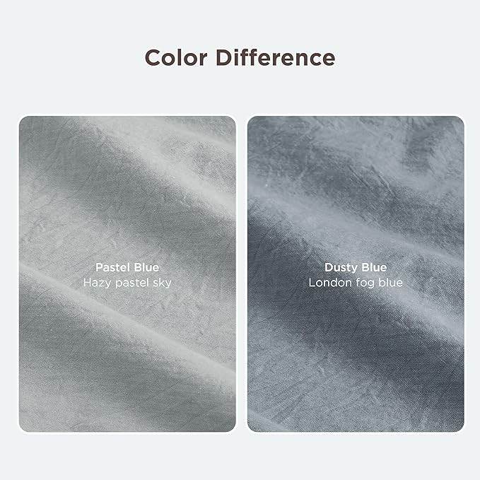 Bedsure 100% Washed Cotton Duvet Cover King Size - Pastel Blue Minimalist Cotton Duvet Cover Linen Like for All Seasons - GentleSoft™ Plain Simple Bedding (Pastel Blue, King, 104"x90")