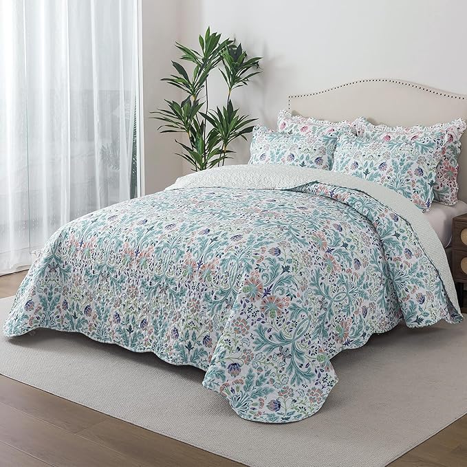 HoneiLife Quilt Sets King Size - Microfiber Bedspreads for King Bed, 3-Piece Lightweight Coverlets, Rustic Bed Cover King Quilt Bedding Sets All Season Quilts