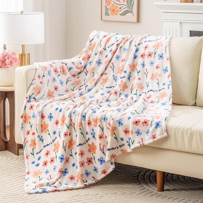 Berkshire Blanket Velvetloft® Plush Throw Blanket – Ultra Soft & Cozy Gift for Mom, Mother’s Day Present, Warm Lightweight Fleece Throw for Bed, Couch & Travel, 50 in × 60 in