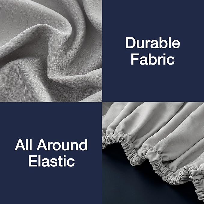 Casual Living Bed Skirt Wrap Around Ruffled Style Box Spring Cover Bed Skirts for Bedroom Decor Machine Washable Premium Bedding 15-Inch Drop Elastic Dust Ruffle, Twin/Twin XL, Grey