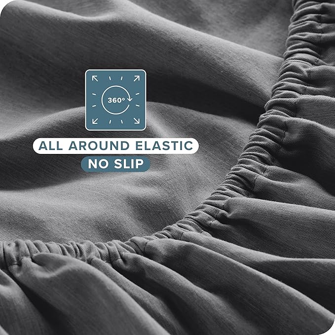 Bare Home Twin Sheet Set - 1800 Ultra-Soft Microfiber Double Brushed - Deep Pockets - Easy Fit - Extra Soft - 3 Piece Set - Bed Sheets (Twin, Heathered Grey)