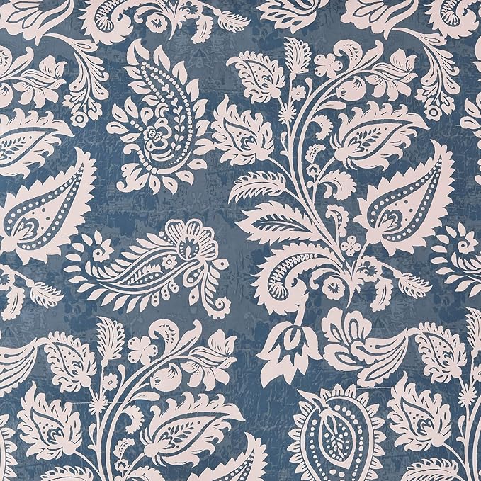 Drucon Paisley Comforter Set Queen, 7 Pieces Bed in a Bag Boho Comforter Bedding Soft Microfiber Queen Size Navy Blue Comforter with Sheet & Pillowcases