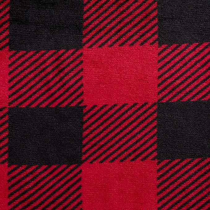 Amazon Basics 3 Piece Bedding Set, Micromink Sherpa, Ultra-Soft, Warm All Season Comforter, King, Red Buffalo Plaid