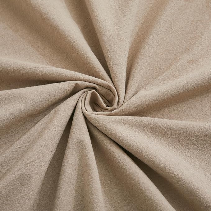 Linen Grey Duvet Cover Twin Size, 100% Washed Cotton Linen Like Bedding Set with Zipper Closure (No Comforter), 68x90 Inches