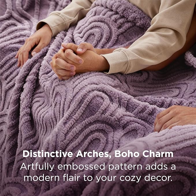 Bedsure GentleSoft Fleece Blanket Queen Size for Bed - Super Soft & Cozy, Fluffy Blankets for Women & Girls, Ideal for Sofa & Couch, Light Purple, 90x90 Inches