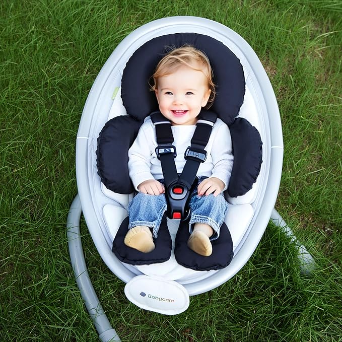 Pro Goleem Infant Car Seat Insert, Baby Head Neck Body Support, Soft Minky Newborn Car Seat Insert, 2-in-1 Reversible, Boys and Girls, Black