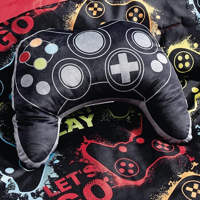 Chezmoi Collection Gamer Bedding 3-Piece Video Games Gamepad Microfiber Comforter Set for Boys Kids Teens Twin Size