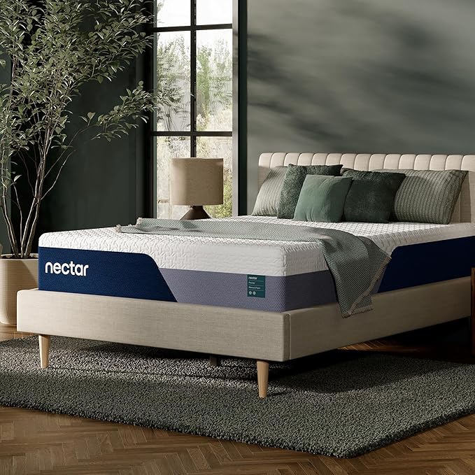 Nectar Premier 13” Queen Mattress - Medium Firm - Contouring Memory Foam - Cooling Upgrade - Back Pain Relief - Mattress in a Box - 365-Night Trial & Forever Warranty