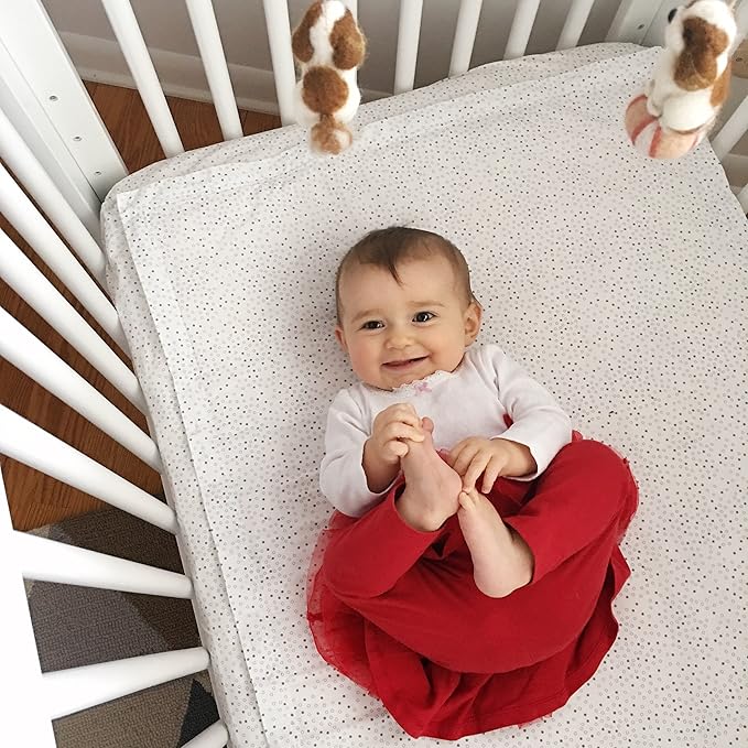 QuickZip Crib Sheet Set - Faster, Safer, Easier Baby Crib Sheets - Includes Ivory Wraparound Base & 3 Zip-On Crib Sheets – Ivory 100% Cotton - Fits All Standard Crib Mattresses