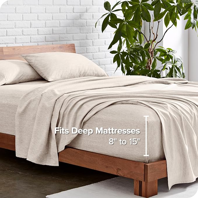 Bare Home Twin XL Sheet Set - College Dorm Size - 1800 Ultra-Soft Microfiber - Deep Pockets - Easy Fit - Extra Soft - 3 Piece Set - Bed Sheets (Twin XL, Heathered Pebble)