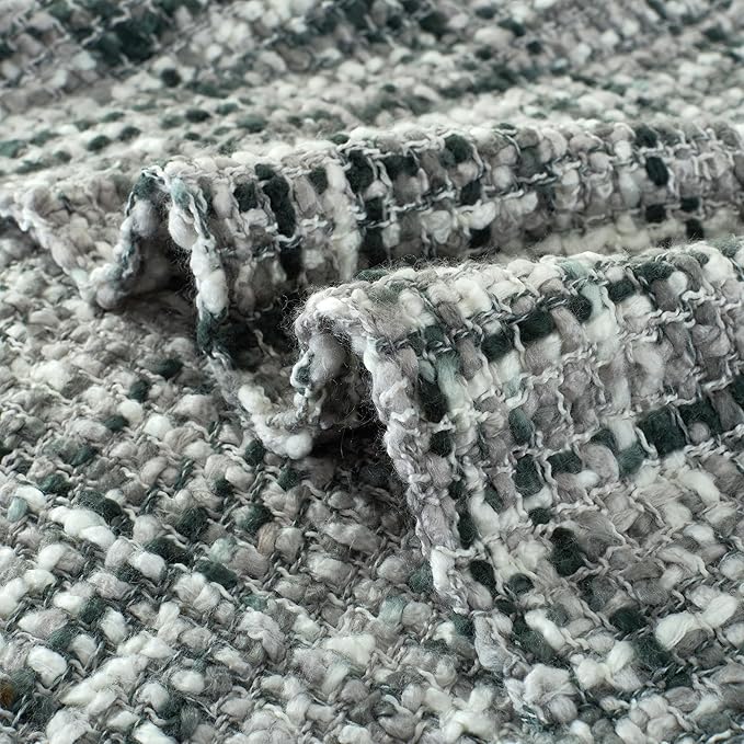 Multi-Color Grey Cable Knitted Throw Blanket for Couch,60"X80" Boho Style Textured Blankets for Home Decor,Super Soft Warm Cozy Chunky Knit Blanket with Decorative Tassels for Bed and Sofa