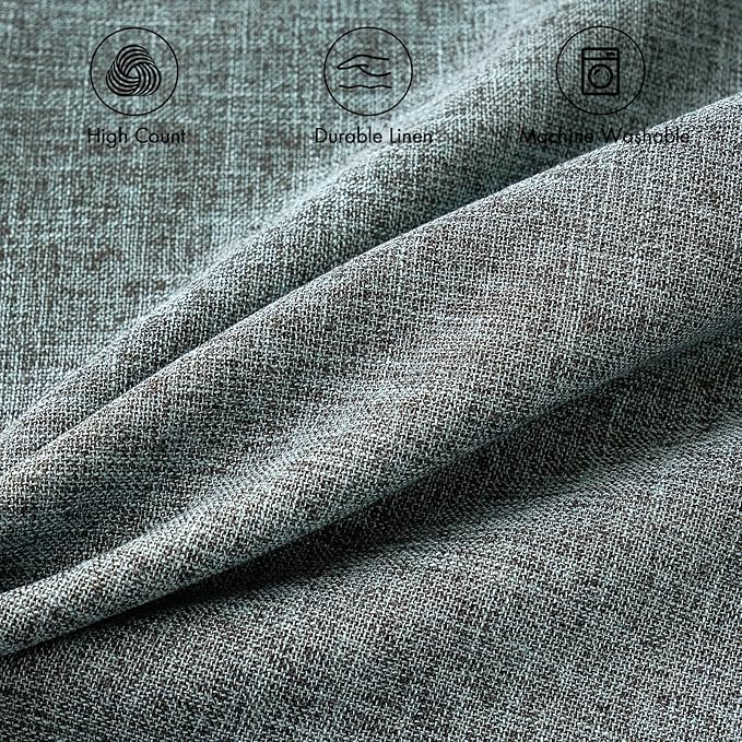 MIULEE Pack of 2 Decorative Linen Burlap Textured Pillow Covers Farmhouse Boho Accent Pillowcases Spring Coastal Home Decor for Couch Sofa Bedroom Living Room 18x18 Inch Grey Blue