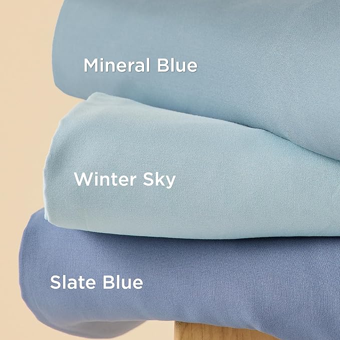Bedsure Duvet Cover Queen Size - Soft Double Brushed Bedding Set for Kids & Adults, Zipper Closure, 3 Pieces, Includes 1 Duvet Cover (90"x90") & 2 Pillow Shams, NO Comforter, Mineral Blue
