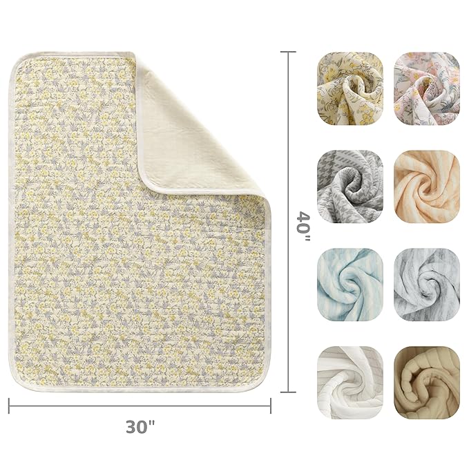 NTBAY Jersey Cotton Quilted Toddler Blanket, Breathable and Warm for Boys and Girls Baby Blanket, 30x40 Inches, Purple Floral