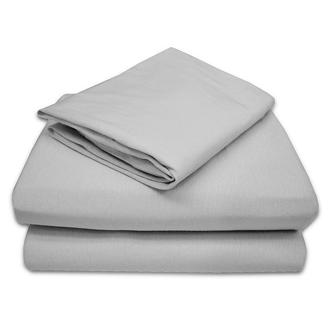 American Baby Company 100% Natural Cotton Jersey Knit Toddler Sheet Set, Gray, Soft Breathable, for Boys and Girls , 28x52 Inch (Pack of 1)