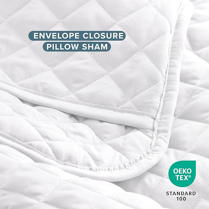 Bare Home Coverlet Set - King Size - Lightweight Bed Decor - Comforter Alternative - All-Season Quilted Bedspread (King, White)