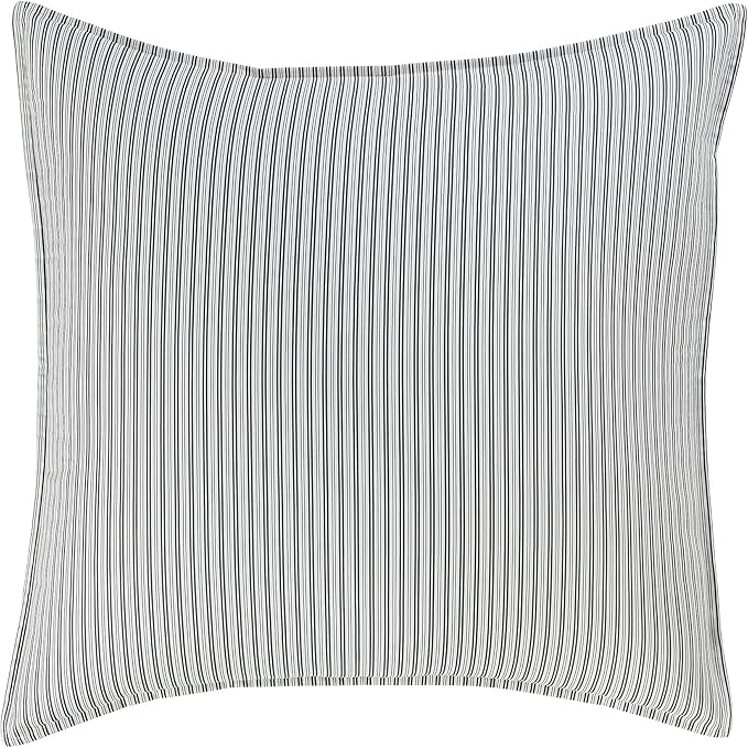 Laura Ashley - King Comforter Set, Reversible Cotton Bedding, Includes Matching Shams with Bonus Euro Shams & Throw Pillows (Amberley Black/White, King)