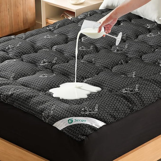 Premium 100% Waterproof Twin XL Mattress Topper, Breathable Mattress Pad, Rayon from Bambo Bed Protector, Deep Pocket Sheet Cover 8"-21"