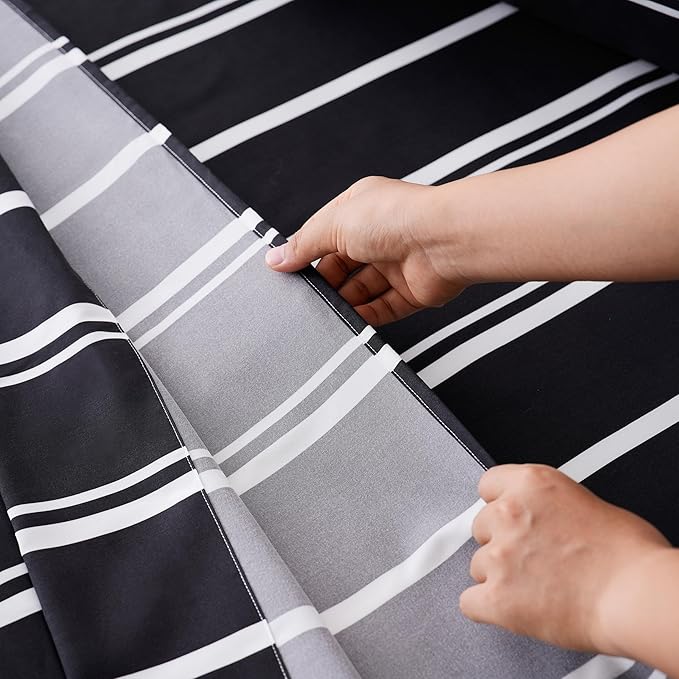 Best Season Black and White Striped Bed Sheets Queen Size 4 Piece Ultra Soft Stripe Sheet Set - Deep Pocket, Fade & Wrinkle Resistant Bedding Set (Black&White)
